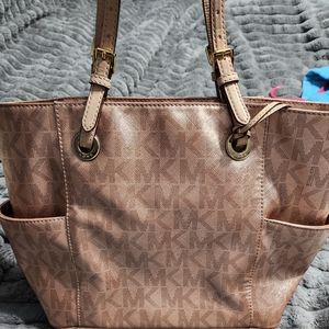 Leather Rose gold Michael kors tote